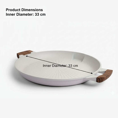 Non-Stick Aluminum Medical Stone Grill Pan(33cm)
